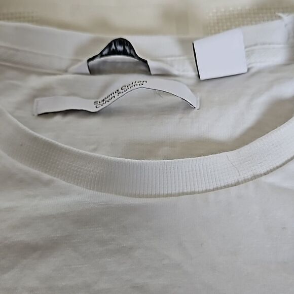 Calvin Klein Men's Cotton Crew Neck Short Sleeves T-Shirt Small White - Picture 15 of 16